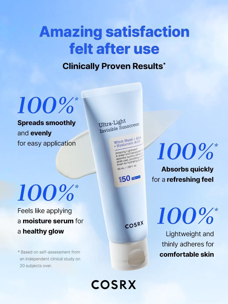 COSRX - Ultra - Light Invisible Sunscreen SPF50+/PA++++ - Light Moisturizing Sunscreen - 50ml