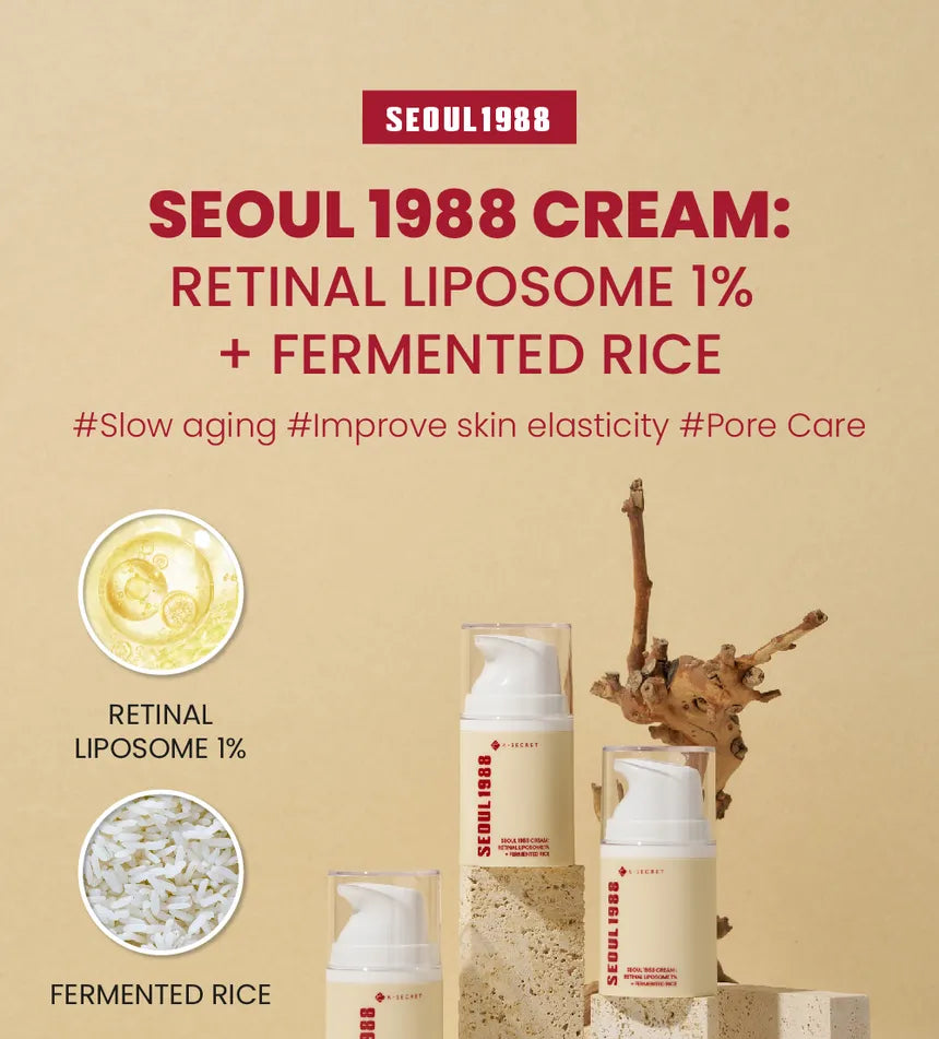 K-SECRET - SEOUL 1988 Cream : Retinal Liposome 1% + Fermented Rice - 50ml