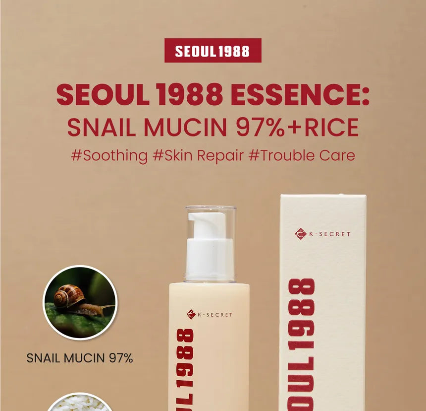 K-SECRET - SEOUL 1988 Essence : Snail Mucin 97% + Rice - 100ml