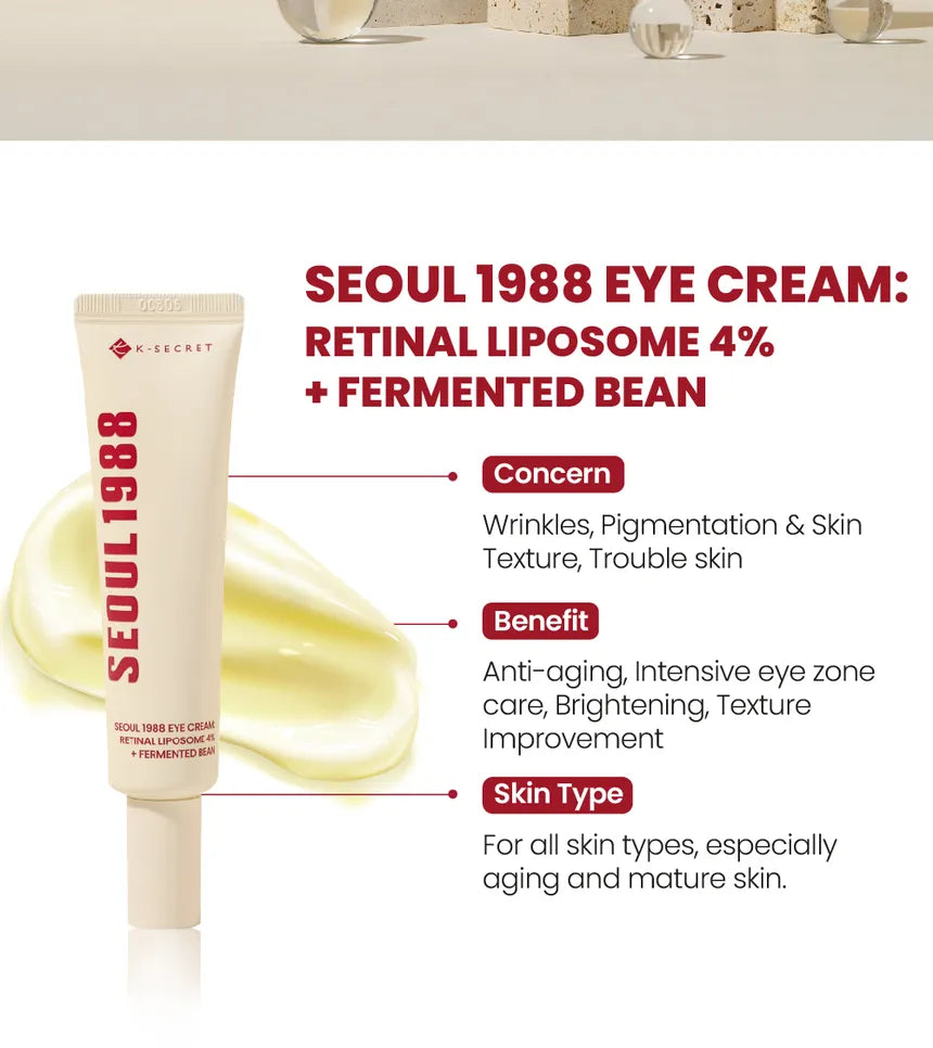 K-SECRET - SEOUL 1988 Eye Cream : Retinal Liposome 4% + Fermented Bean - 30ml
