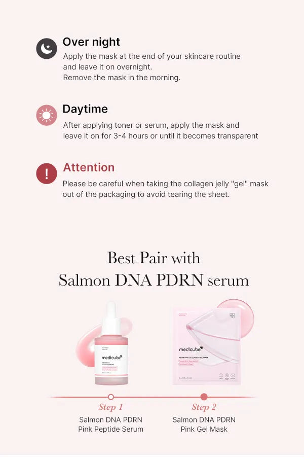 MEDICUBE - PDRN Pink Collagen Jelly Gel Mask - Firming Hydrogel Face Mask - 1pc/28g
