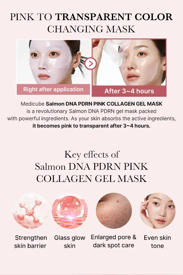 MEDICUBE - PDRN Pink Collagen Jelly Gel Mask - Firming Hydrogel Face Mask - 1pc/28g