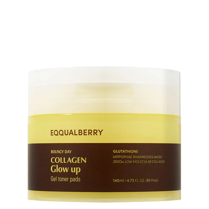 EQQUALBERRY Collagen Glow Up Gel Toner Pads - 60pads