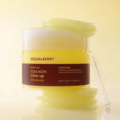 EQQUALBERRY Collagen Glow Up Gel Toner Pads - 60pads