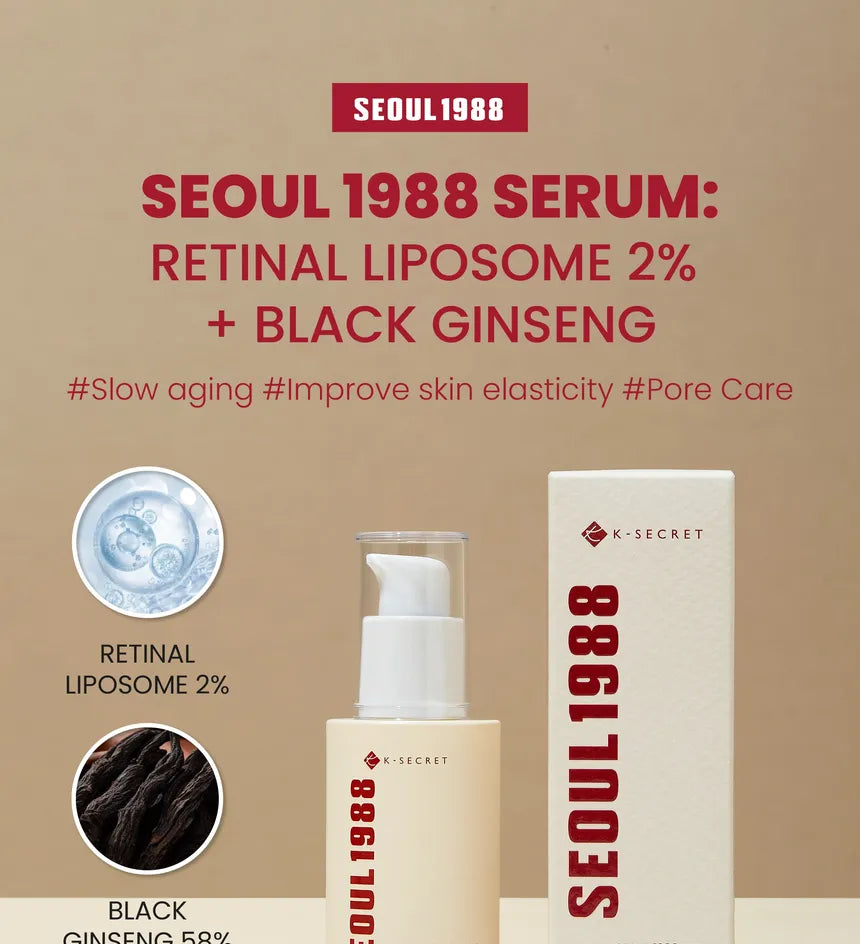 K-SECRET - SEOUL 1988 Serum : Retinal Liposome 2% + Black Ginseng - 30ml